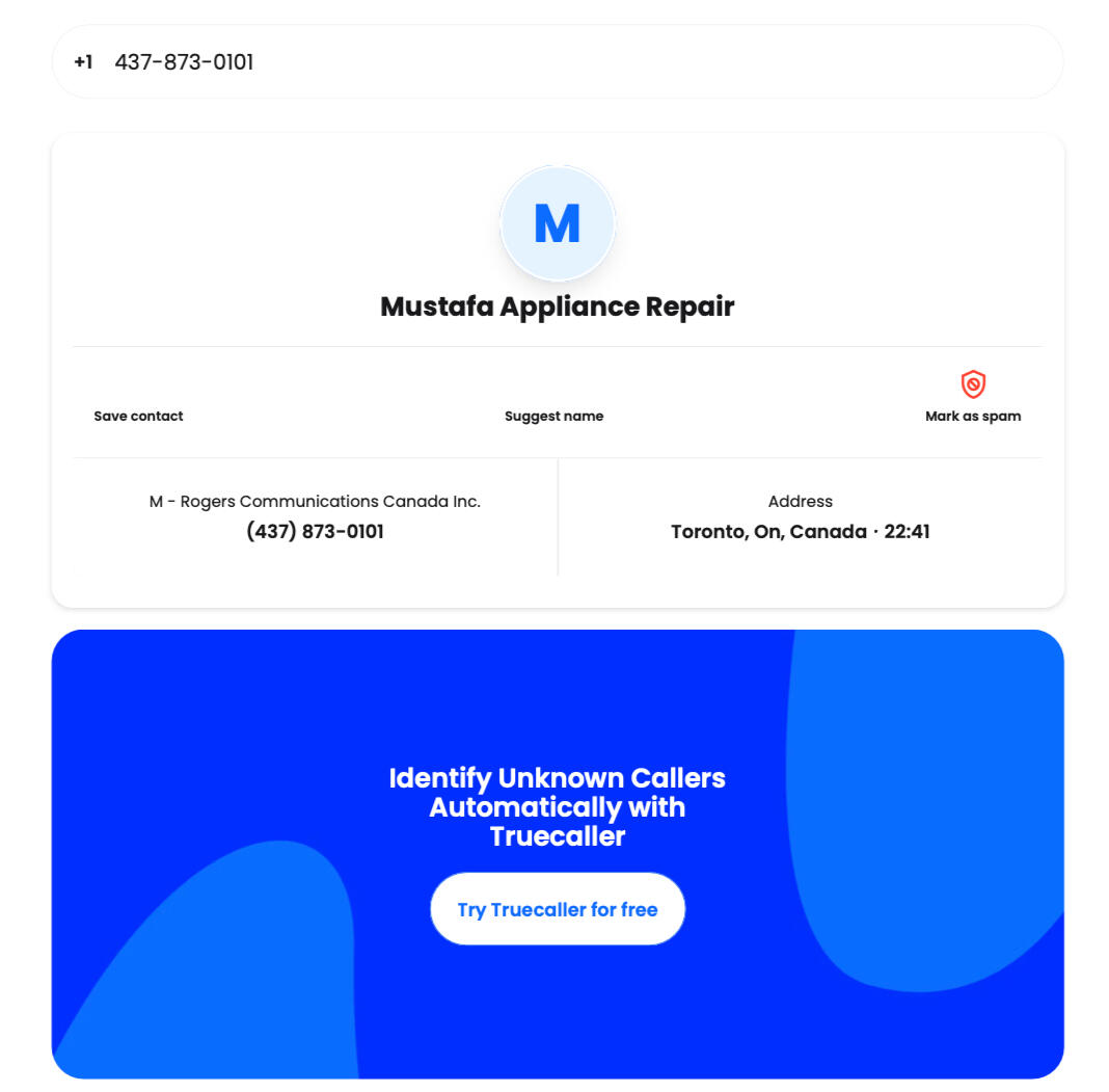 Mustafa Appliance Repair registration